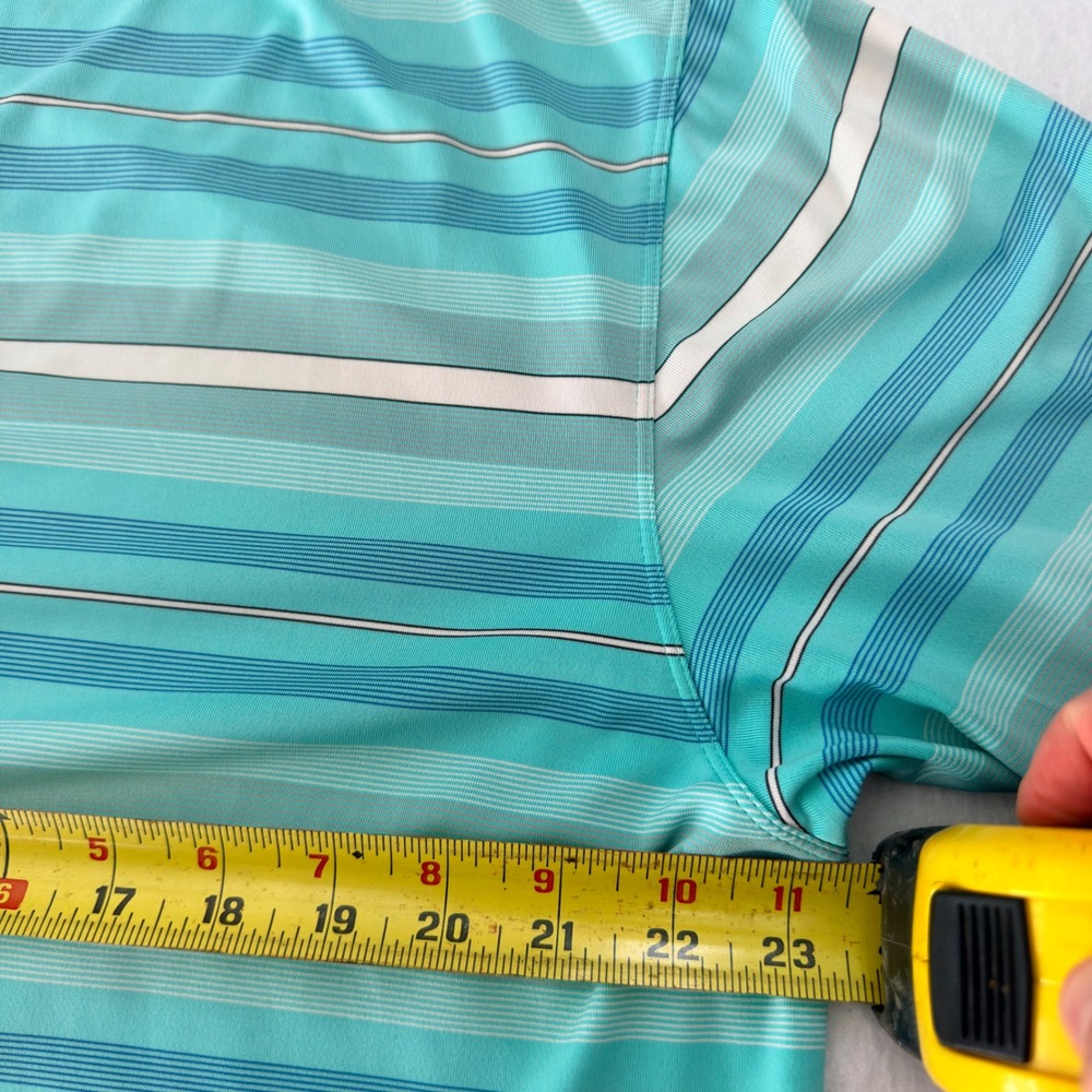Nike Golf Glen Kernan Club Dri-FIT Polo Shirt Mens Large Teal Blue Striped Logo - Picture 6 of 6